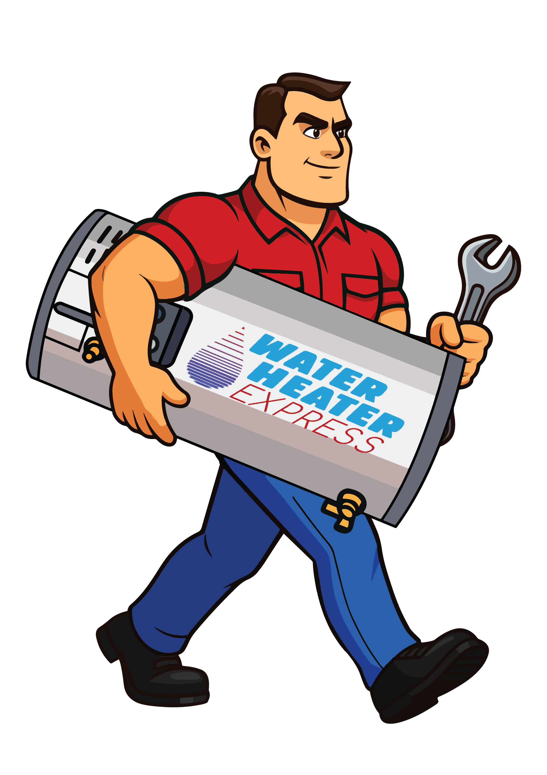 Water Heater Express professional mascot in Charlotte NC